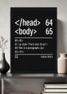 Quadro HTML body head Retro com Vidro e Moldura Tamanho:21cm x 30cm (A4)