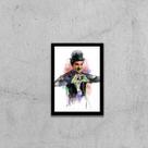 Quadro Ilustração Charlie Chaplin Coração 45x34cm - com vidro Quadro Ilustração Charlie Chaplin Coração 45x34cm - com vidro