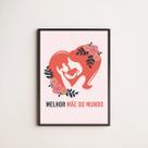 Quadro Ilustração Melhor Mãe 33x24cm - com vidro