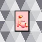 Quadro Ilustração Sucos Naturais Rosa 45x34cm - com vidro Quadro Ilustração Sucos Naturais Rosa 45x34cm - com vidro