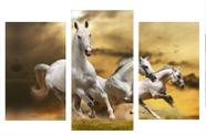 Quadro Impressão Digital 70x120 conjunto de 3 peças cavalos brancos Atelier Valverde