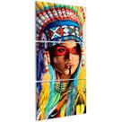 Quadro Índio Cacique Decorativo Indígena para Sala Parede