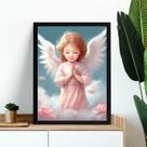 Quadro Infantil Anjinha Rezando 24x18cm - com vidro Quadro Infantil Anjinha Rezando 24x18cm - com vidro