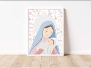Quadro Infantil Bebê Nossa Senhora 24x33 c Vidro Decoração Infantil Quadro Infantil Bebê Nossa Senhora 24x33 c Vidro Decoração Infantil