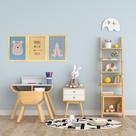 Quadro Infantil Boho Urso, Cabana e Liberdade