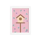 Quadro Infantil Casa Passarinhos Moldura Branca 33x43cm Quadro Infantil Casa Passarinhos Moldura Branca 33x43cm