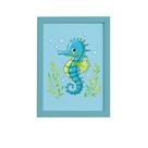 Quadro Infantil Cavalo Marinho Moldura Azul 22x32cm Quadro Infantil Cavalo Marinho Moldura Azul 22x32cm