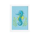 Quadro Infantil Cavalo Marinho Moldura Branca 22x32cm Quadro Infantil Cavalo Marinho Moldura Branca 22x32cm