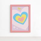 Quadro Infantil Coração 22x32 Moldura Rosa Quadro Infantil Coração 22x32 Moldura Rosa