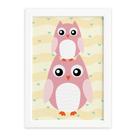 Quadro Infantil Coruja Baby Moldura Branca 33x43cm