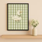 Quadro Infantil Country Patinho 45x34cm Mold Branca Vidro