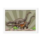 Quadro Infantil Dinossauro Verde Moldura Branca 22x32 Quadro Infantil Dinossauro Verde Moldura Branca 22x32