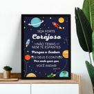 Quadro Infantil Espacial - Seja Forte e Corajoso 33x24cm