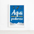 Quadro Infantil Frase Pequeno Poderoso 22x32 Moldura Branca