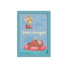 Quadro Infantil Frase Vamos devagar Moldura Azul 22x32cm