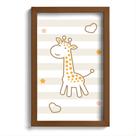 Quadro Infantil Girafa Amarela 22x32cm Moldura Marrom Quadro Infantil Girafa Amarela 22x32cm Moldura Marrom