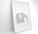 Quadro Infantil Hello Elefante Quadro Infantil Hello Elefante