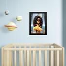 Quadro Infantil Orixá Bebê Oxum 45x34cm - com vidro