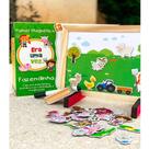 Quadro infantil para escrever lousa para criança fazendinha infantil magnética educativa giz e caneta