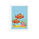 Quadro Infantil Peixes Palhaço Moldura Branca 22x32cm