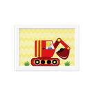 Quadro Infantil Quarto Menino Tratorzinho 22x32 Moldura Bran