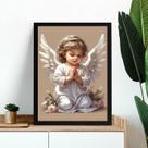 Quadro Infantil Vintage Anjinho Rezando 33x24cm Quadro Infantil Vintage Anjinho Rezando 33x24cm