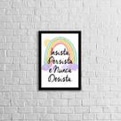 Quadro Insista, Persista e Nunca Desista 33x24cm - com vidro Quadro Insista, Persista e Nunca Desista 33x24cm - com vidro