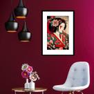 Quadro Japonês Gueixa - 60x48cm Quadro Japonês Gueixa - 60x48cm