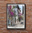 Quadro Jardim Italiano com Moldura Tamanho A3