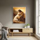 Quadro Jesus Amigo e Defensor dos Animais - 70x50cm Cor:Moldura Branca