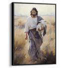 Quadro Jesus Caminhando Pelos Campos Com Cordeiro
