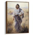 Quadro Jesus Caminhando Pelos Campos Com Cordeiro