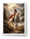 Quadro Jesus Cavalgando Nas Montanhas 15x21cm