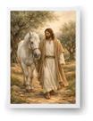Quadro Jesus Com Cavalo Branco Andando 21x30cm