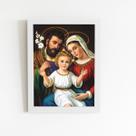Quadro Jesus Cristo João e Maria Moldura Branca 60x40cm