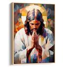 Quadro Jesus em Oração Profunda em Formas Geométricas