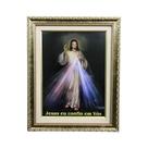 Quadro Jesus Misericordioso Com Moldura Luxo Dourada 36x32