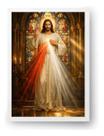 Quadro Jesus Misericordioso Com Vitral 15x21cm
