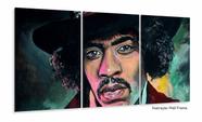 Quadro Jimi Hendrix Moderno Em Tecido 3 Peças 120x60 Quadro Jimi Hendrix Moderno Em Tecido 3 Peças 120x60