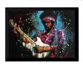 Quadro Jimi Hendrix Rock Foto Arte Com Moldura 42x29cm