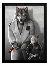 Quadro Jiu Jitsu Decoração Dojo Lobo Pai & Filho Arte Quadro Jiu Jitsu Decoração Dojo Lobo Pai & Filho Arte