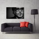 Quadro Johnny Depp decorativo Preto e Branco com Tela em Tecido