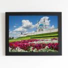 Quadro Kazan Kremlin Canteiro Flores Moldura Preta 60x40cm
