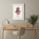 Quadro Keith Haring Crossed Fingers Rosa - 60x48cm Quadro Keith Haring Crossed Fingers Rosa - 60x48cm