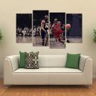 Quadro Kobe E Michael Sala Em Tecido 4 Peças 1