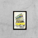Quadro Kombi com Pranchas de Surf 45x34cm - com vidro