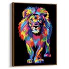 Quadro Leão Cromático em Essência de Arco-Íris