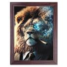 Quadro Leão de Judá Família de Leões Leoa Filhotes moderno decorativo luxo com moldura 40cm