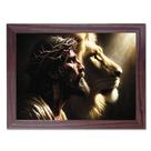 Quadro Leão de Judá Família de Leões Leoa Filhotes moderno decorativo luxo com moldura 40cm Quadro Leão de Judá Família de Leões Leoa Filhotes moderno decorativo luxo com moldura 40cm