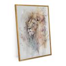 Quadro Leão De Tinta Grande Moderno Grande 120x80 Cm Bimper - Bimper Quadros